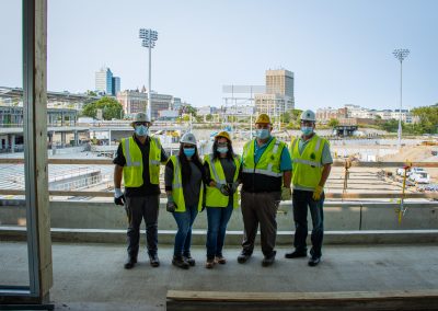 LEI team at a work site doing a walkthrough