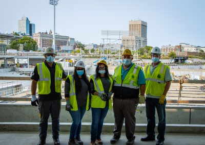 LEI team at a work site doing a walkthrough