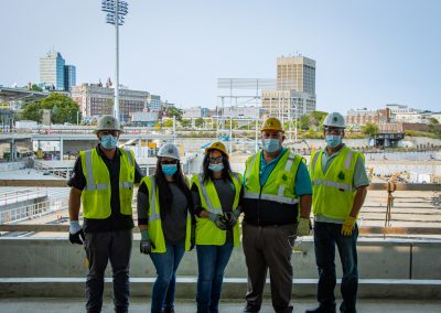 LEI team at a work site doing a walkthrough
