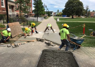 landscaping project setting pavement