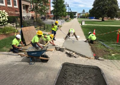 landscaping project setting pavement