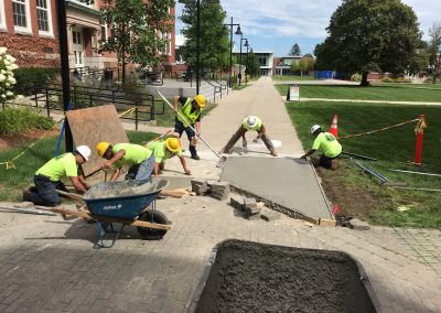landscaping project setting pavement